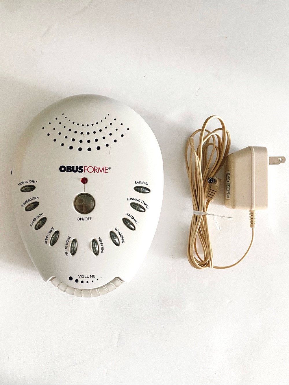 OBUS FORME White Sound Machine with AC Adapter